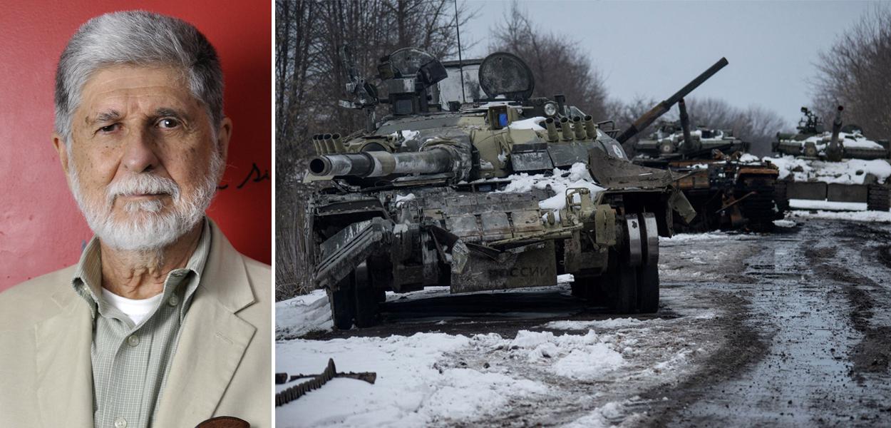 Celso Amorim e tanques de guerra