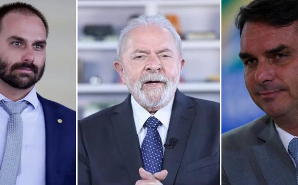 Eduardo Bolsonaro, Lula e Flávio Bolsonaro