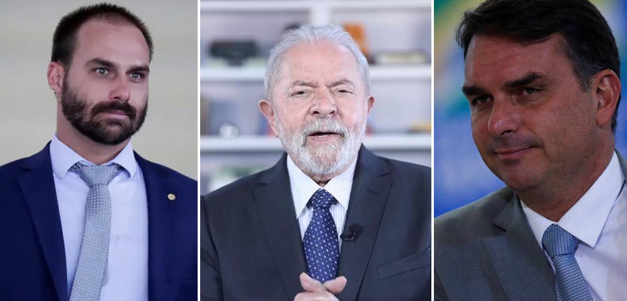 Eduardo Bolsonaro, Lula e Flávio Bolsonaro