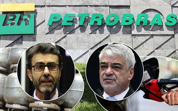 Deputado Marcelo Freixo, senador Humberto Costa, gás de cozinha, gasolina e a Petrobrás ao fundo