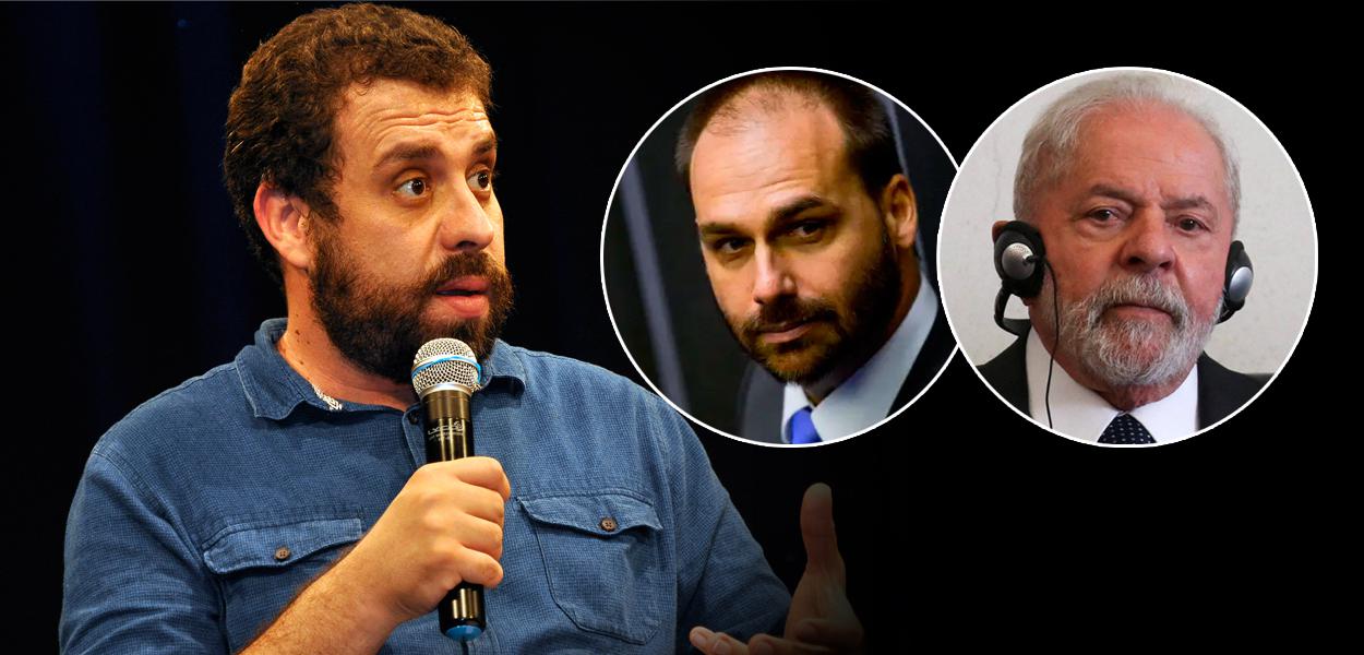 Guilherme Boulos, Eduardo Bolsonaro e o ex-presidente Luiz Inácio Lula da Silva