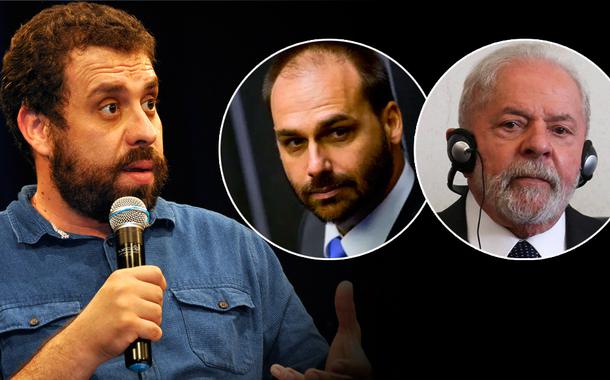 Guilherme Boulos, Eduardo Bolsonaro e o ex-presidente Luiz Inácio Lula da Silva