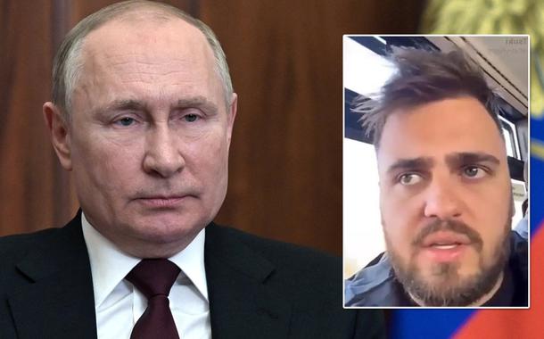 Presidente da Rússia, Vladimir Putin, e o instrutor de tiro Tiago Rossi