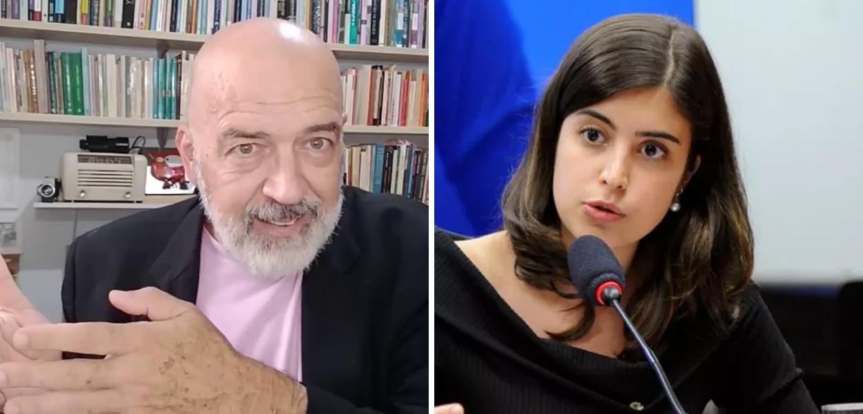 Youtuber Paulo Ghiraldelli e a deputada Tabata Amaral