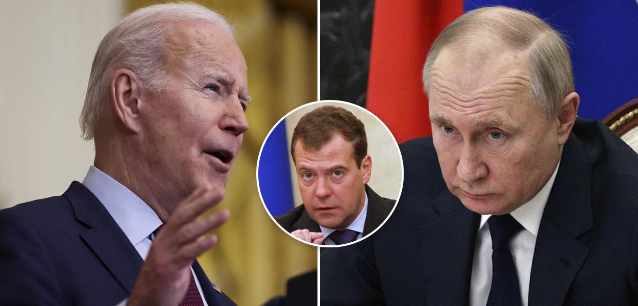 Joe Biden, Dmitry Medvedev e Vladimir Putin