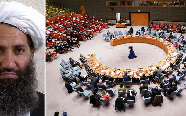 Hibatullah Akhundzada, líder supremo do Talibã, e Conselho de Segurança da ONU