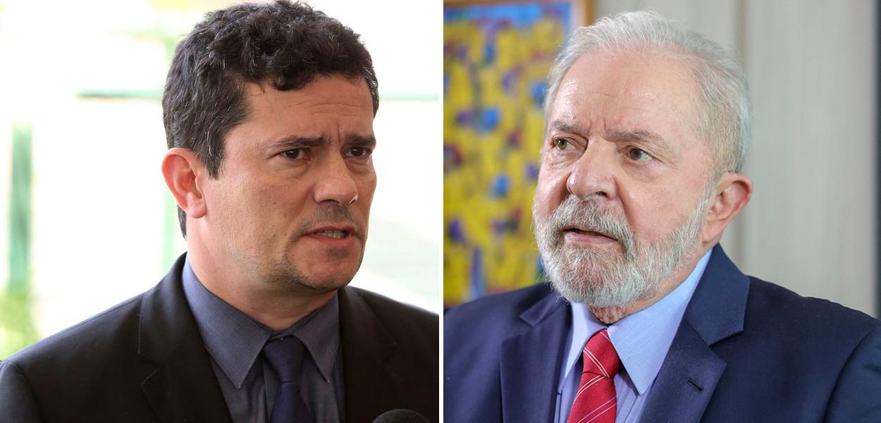 Sérgio Moro (à esq.) e Luiz Inácio Lula da Silva