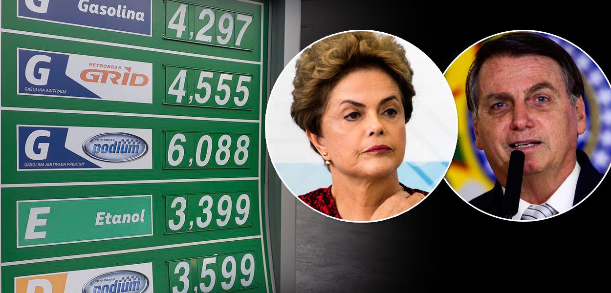 Dilma, Bolsonaro e gasolina