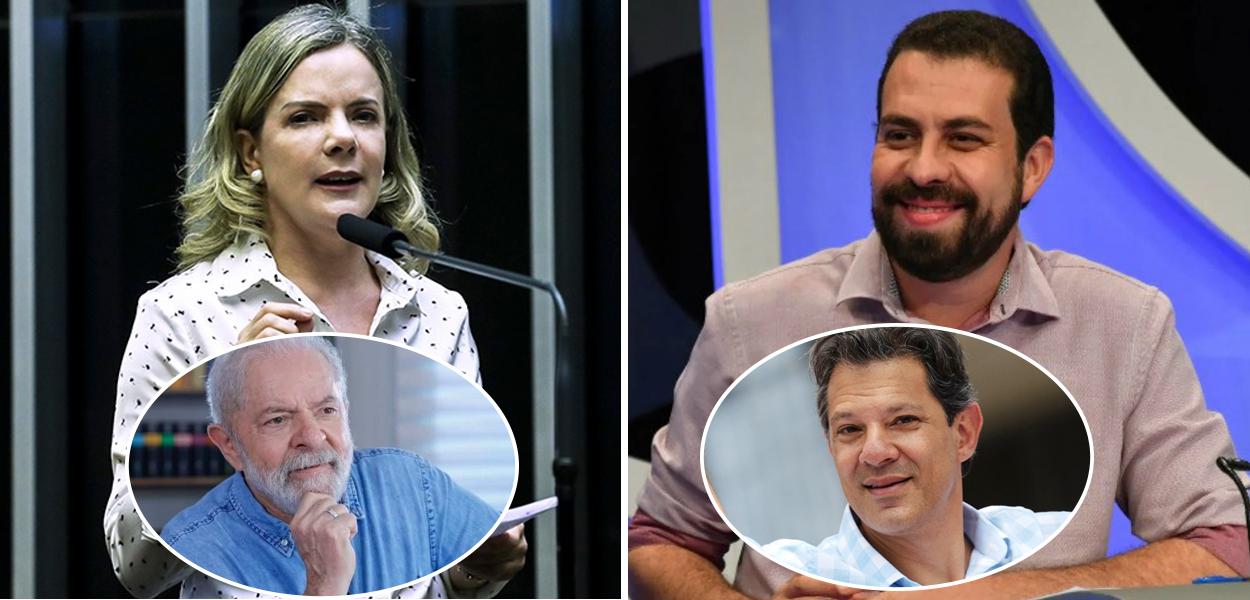 Gleisi Hoffmann, Lula, Guilherme Boulos e Fernando Haddad