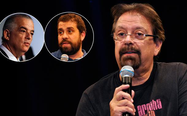 Marcio França, Guilherme Boulos e o jornalista Florestan Fernandes