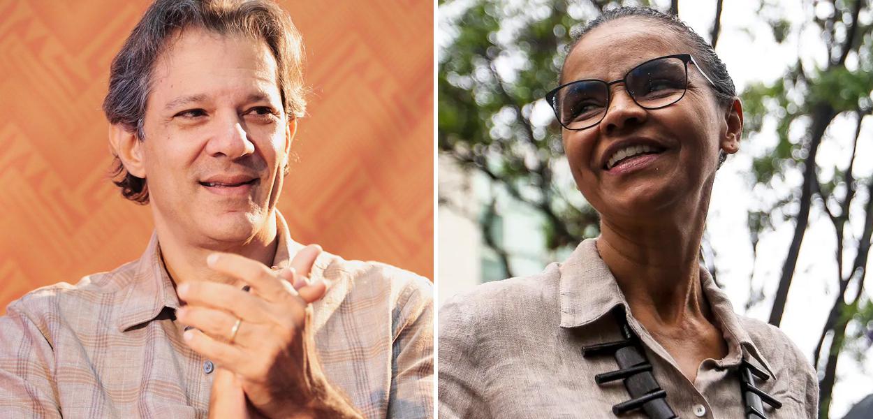 Fernando Haddad e Marina Silva