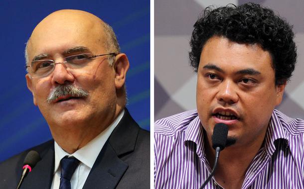 Ministro Milton Ribeiro e o jornalista Leonardo Sakamoto