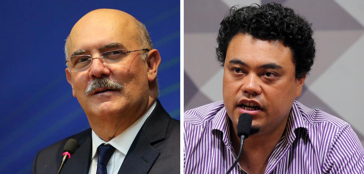 Ministro Milton Ribeiro e o jornalista Leonardo Sakamoto