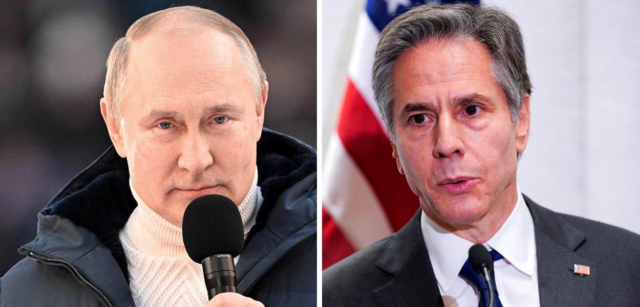 Vladimir Putin e Antony Blinken