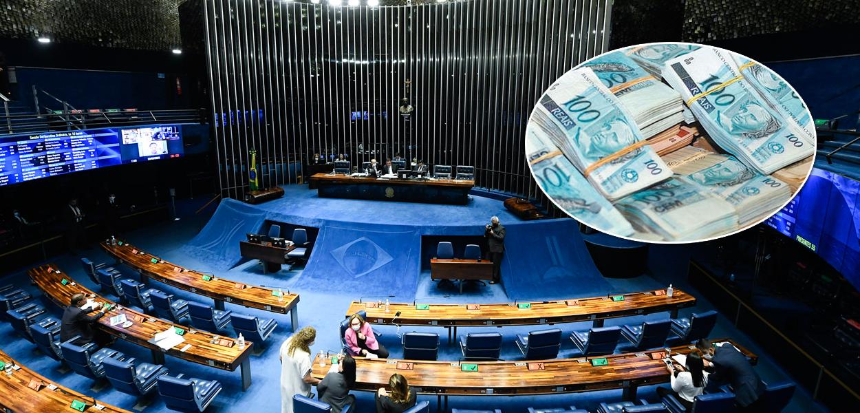 Senado e dinheiro em espécie