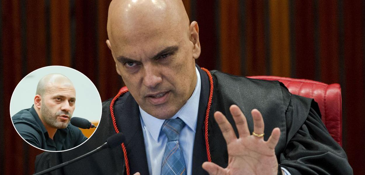 Deputado Daniel Silveira e o ministro Alexandre de Moraes