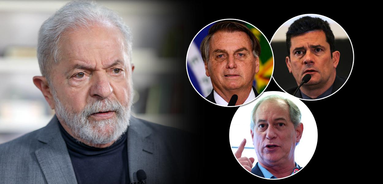 Ex-presidente Luiz Inácio Lula da Silva, Jair Bolsonaro, Ciro Gomes e Sérgio Moro