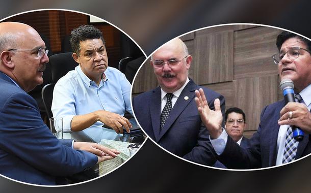 Milton Ribeiro com Arilton Moura (esq.) e com Gilmar Silva dos Santos (dir.)