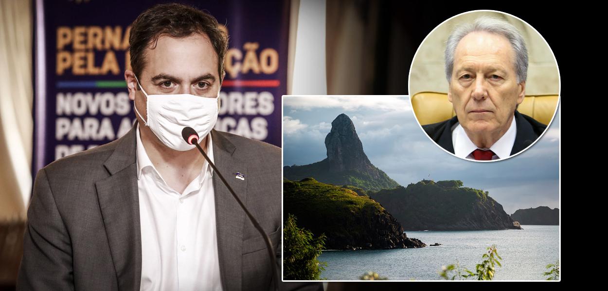 Governador de Pernambuco, Paulo Câmara, ministro do STF Ricardo Lewandowski e a Ilha de Fernando de Nor
