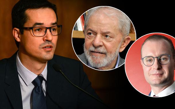 Deltan Dallagnol, ex-presidente Luiz Inácio Lula da Silva e o advogado Cristiano Zanin Martins