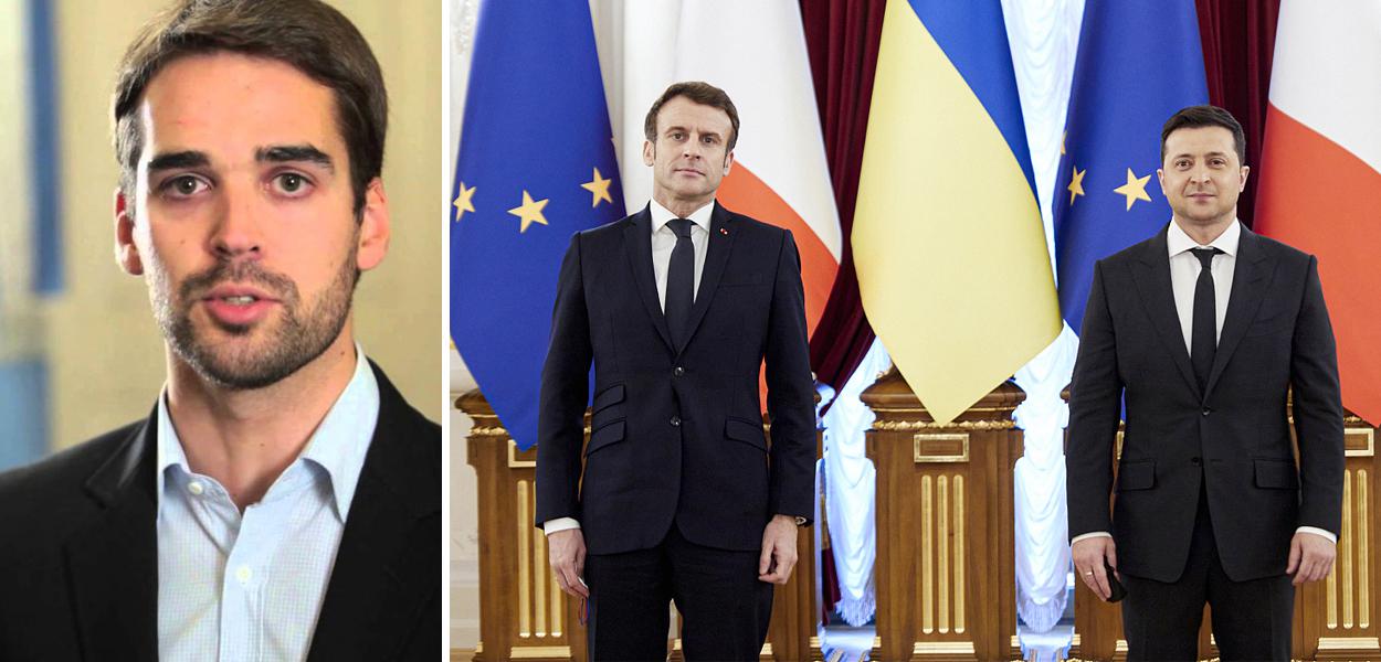 Eduardo Leite, Emmanuel Macron e Volodymyr Zelensky