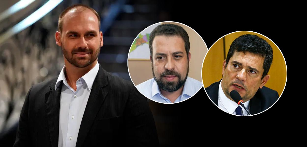 Eduardo Bolsonaro, Guilherme Boulos e Sergio Moro