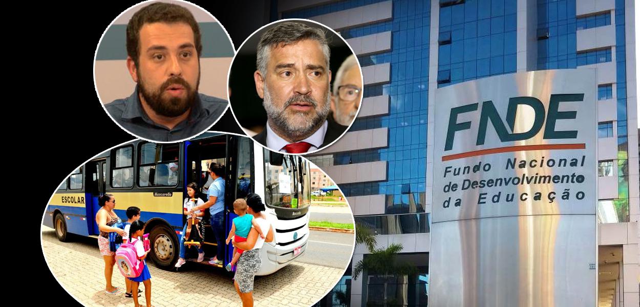 Guilherme Boulos, deputado Paulo Pimenta mais o Fundo Nacional de Desenvolvimento da Educação