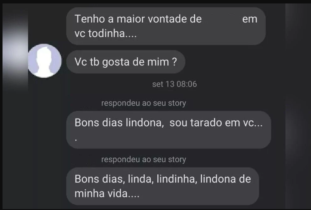 Trecho das mensagens do professor