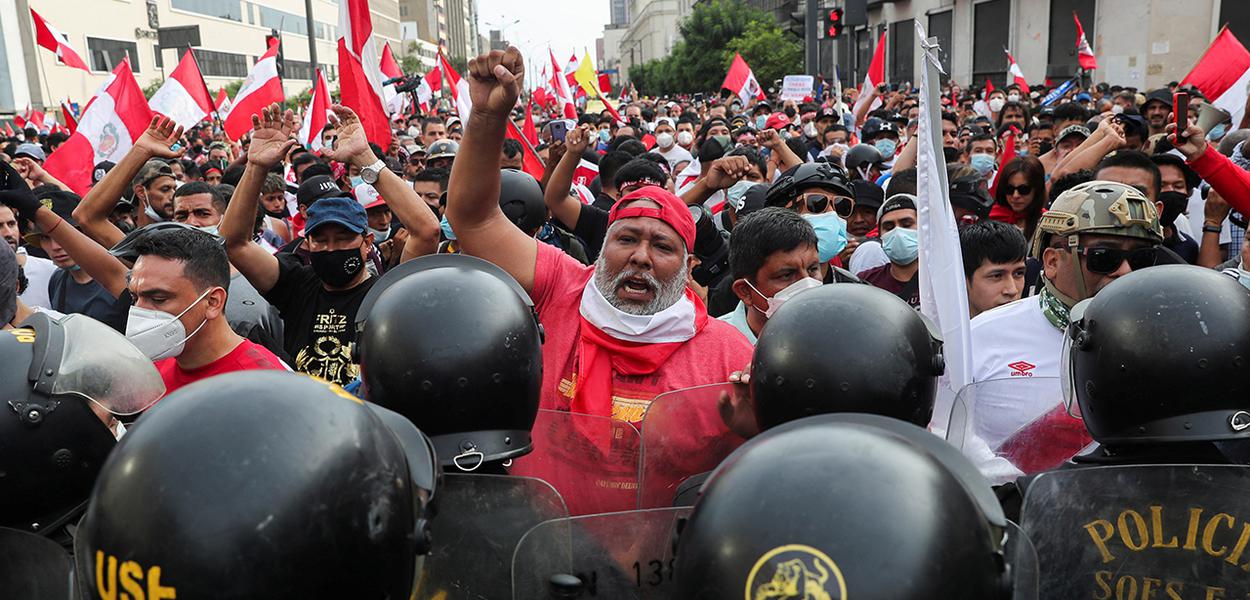 Protesto contra governo peruano