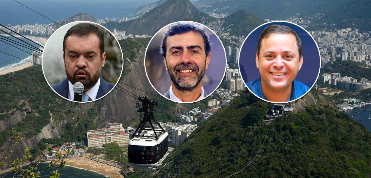 Cláudio Castro, Marcelo Freixo e Rodrigo Neves