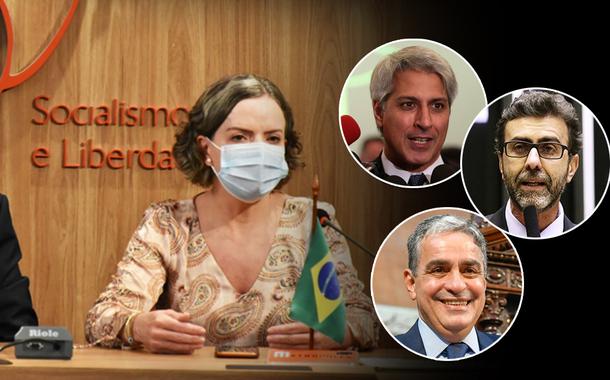 Carlos Siqueira, Gleisi Hoffmann, Alessandro Molon, Marcelo Freixo e André Ceciliano