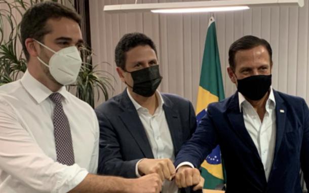 Eduardo Leite, Bruno Araújo e João Doria