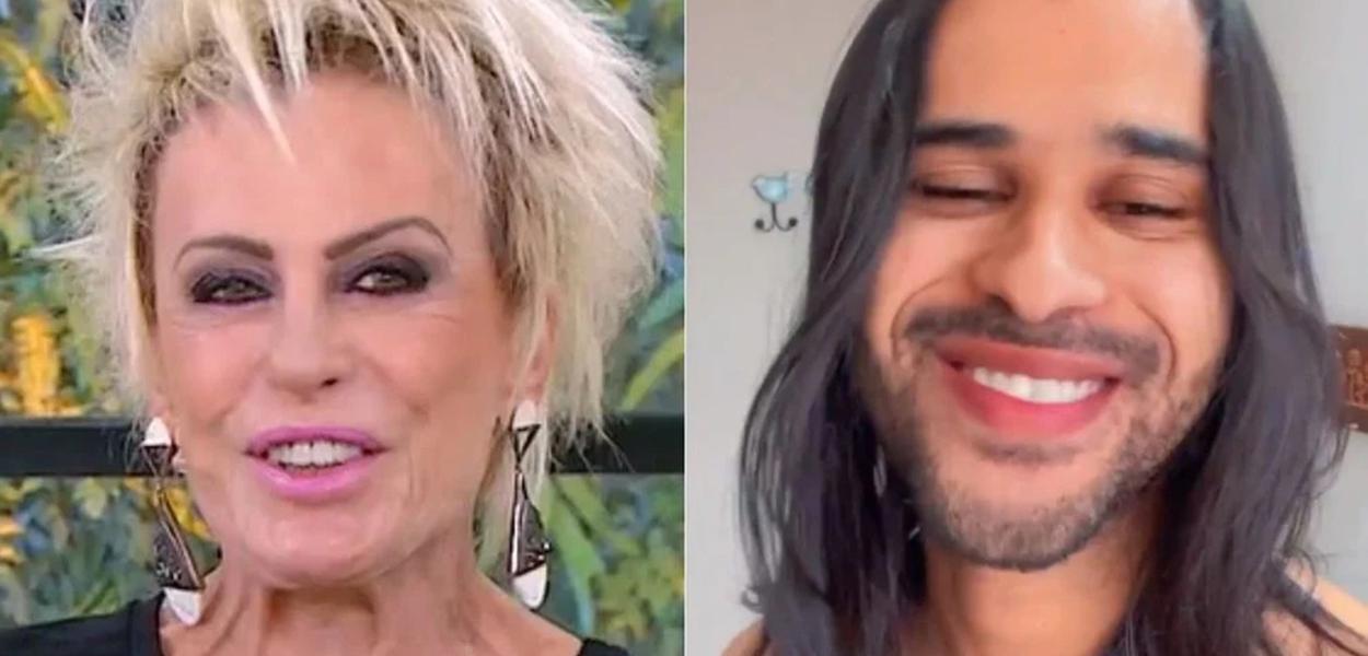 Apresentadora Ana Maria Braga e o ex-BBB Luciano Estevan