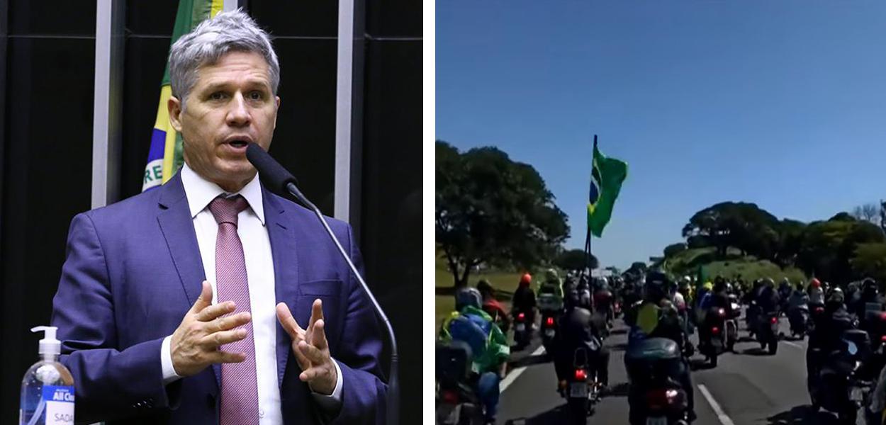 Deputado Paulo Teixeira e a motociata em SP