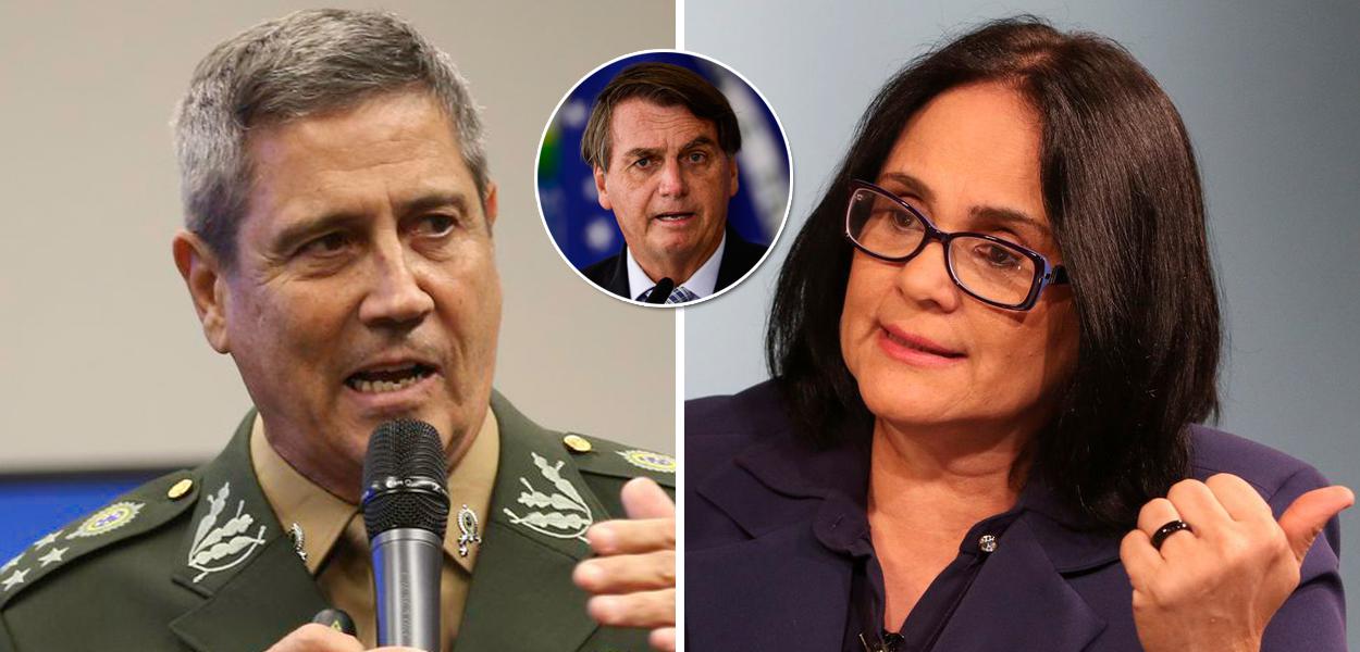 Walter Braga Netto, Jair Bolsonaro e Damares Alves