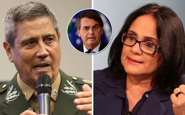 Walter Braga Netto, Jair Bolsonaro e Damares Alves