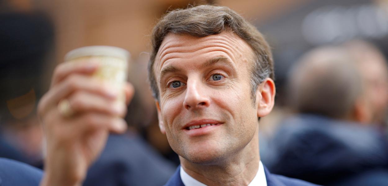 Presidente francês candidato à reeleição, Emmanuel Macron