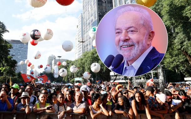 Ato de centrais sindicais e o ex-presidente Luiz Inácio Lula da Silva