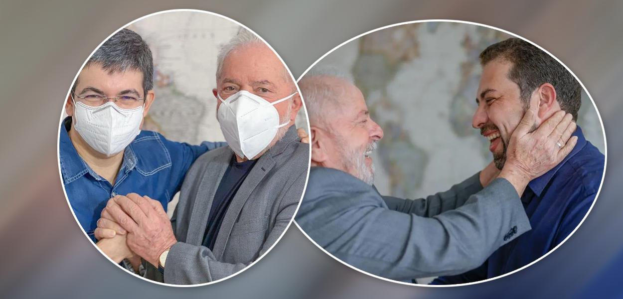 Lula com Randolfe Rodrigues e com Guilherme Boulos