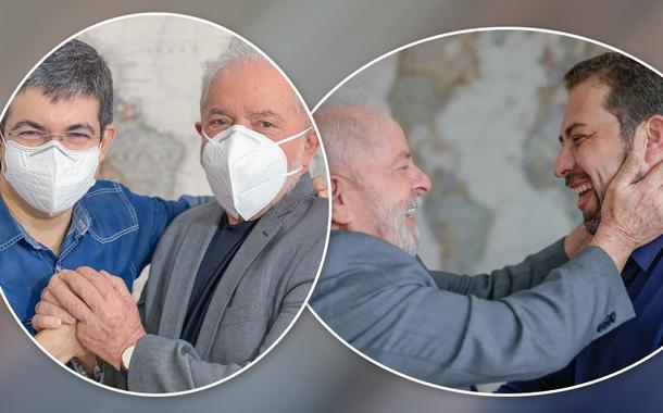 Lula com Randolfe Rodrigues e com Guilherme Boulos