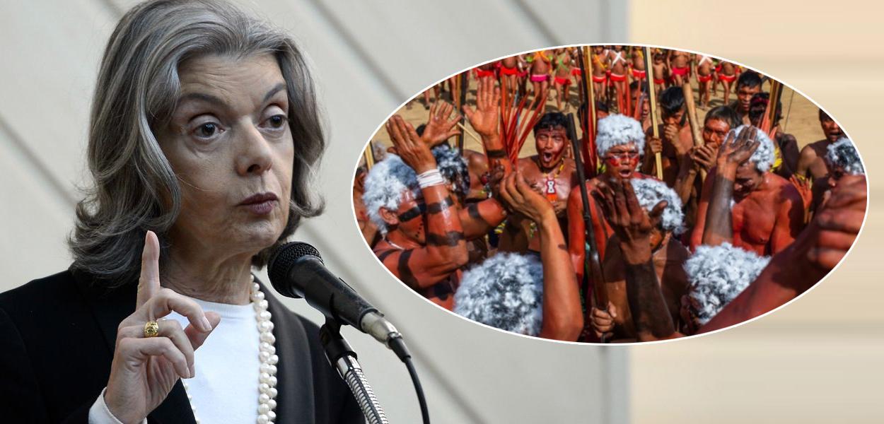 Ministra Carmen Lúcia e indígenas yanomamis