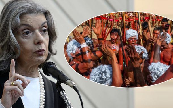 Ministra Carmen Lúcia e indígenas yanomamis