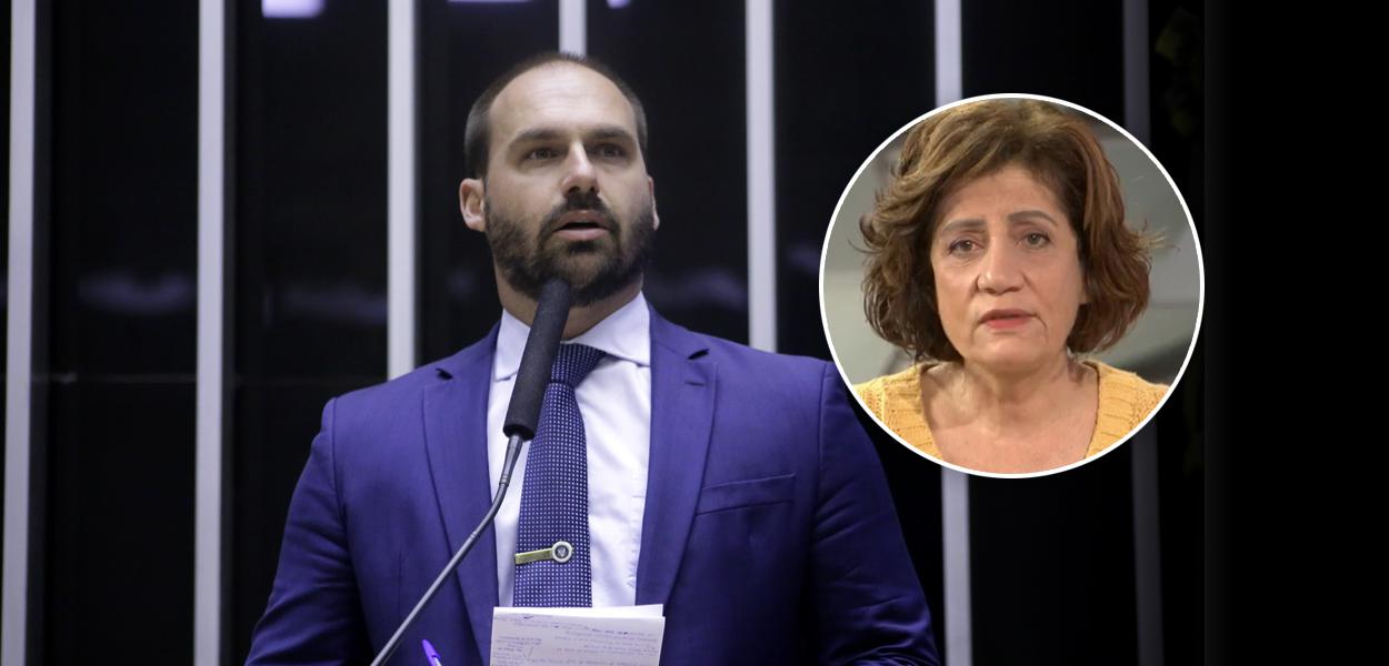 Eduardo Bolsonaro e Miriam Leitão