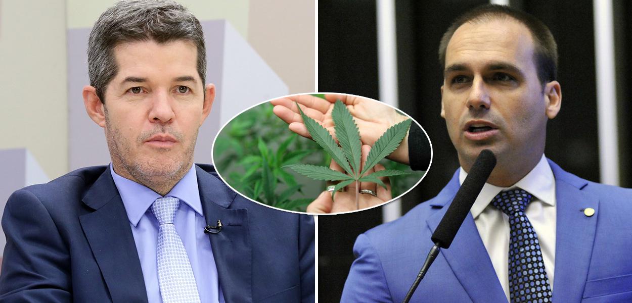 Deputado federal Delegado Waldir e o deputado Eduardo Bolsonaro