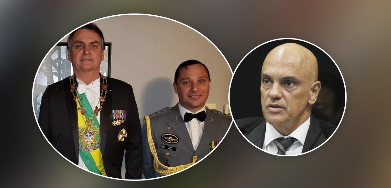 Bolsonaro, general Mauro Cid e Alexandre de Moraes