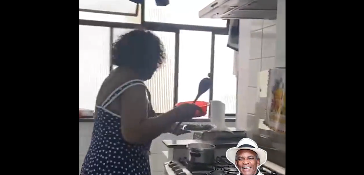 Benedita da Silva cozinha lula com chuchu no Dia das Mães