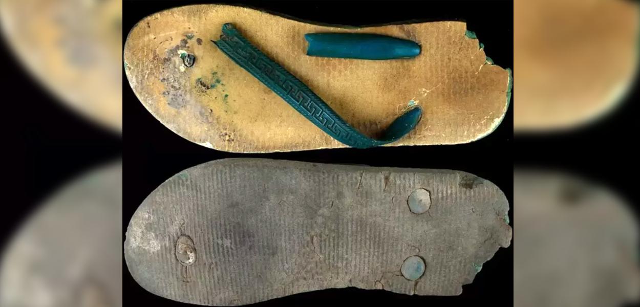 Chinelo encontrado durante a reforma do Museu Paulista