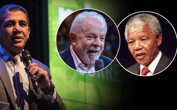 Miguel Corrêa, ex-presidente Luiz Inácio Lula da Silva e Nelson Mandela