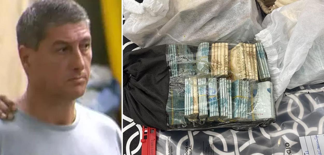 Ronnie Lessa e dinheiro apreendido na casa de Adriana Belém