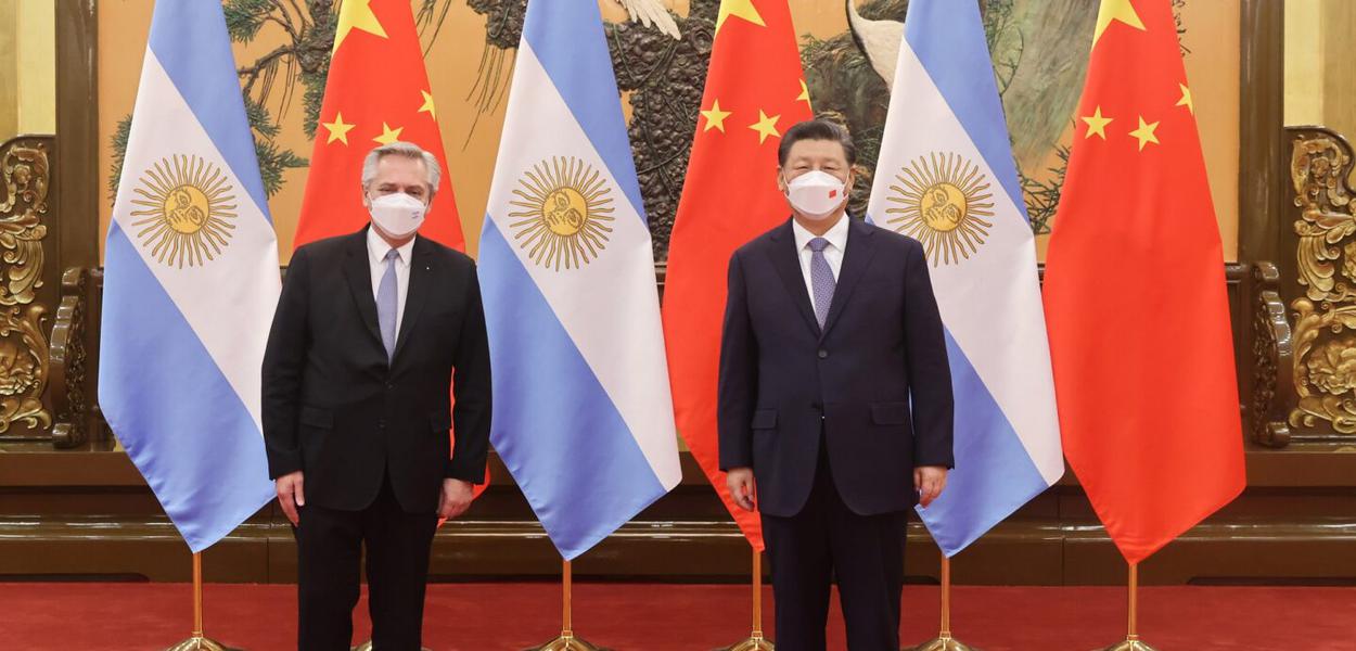 Presidentes da Argentina, Alberto Fernández, da China, Xi Jinping
